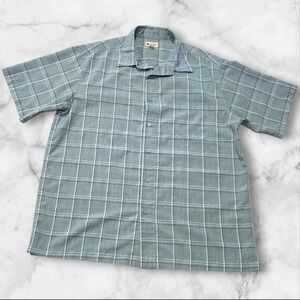 Haggar Men's Casual Green Short Sleeve Shirt Size Large (L) E37